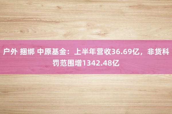 户外 捆绑 中原基金：上半年营收36.69亿，非货科罚范围增1342.48亿